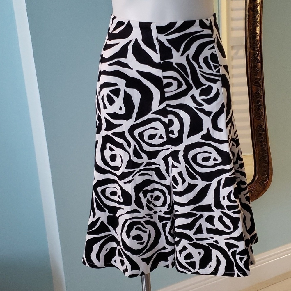 Lane Bryant Full Skirt Black White Zebra